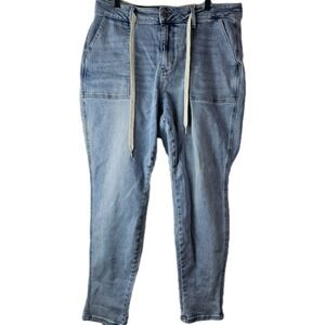 Judy Blue Jogger Jeans‎ Stretch Light Wash Denim 16W Drawstring Waist JB88691 LT